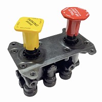 Кран стояночного тормоза красный + жёлтый Freightliner New Star | ТопДизель